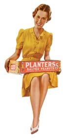 PLANTER'S 5¢ SALTED PEANUTS CARDBOARD ADVERTISING DISPLAY