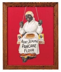 FRAMED CARDSTOCK ADVERTSING HANGER FOR AUNT JEMIMA PANCAKE FLOUR