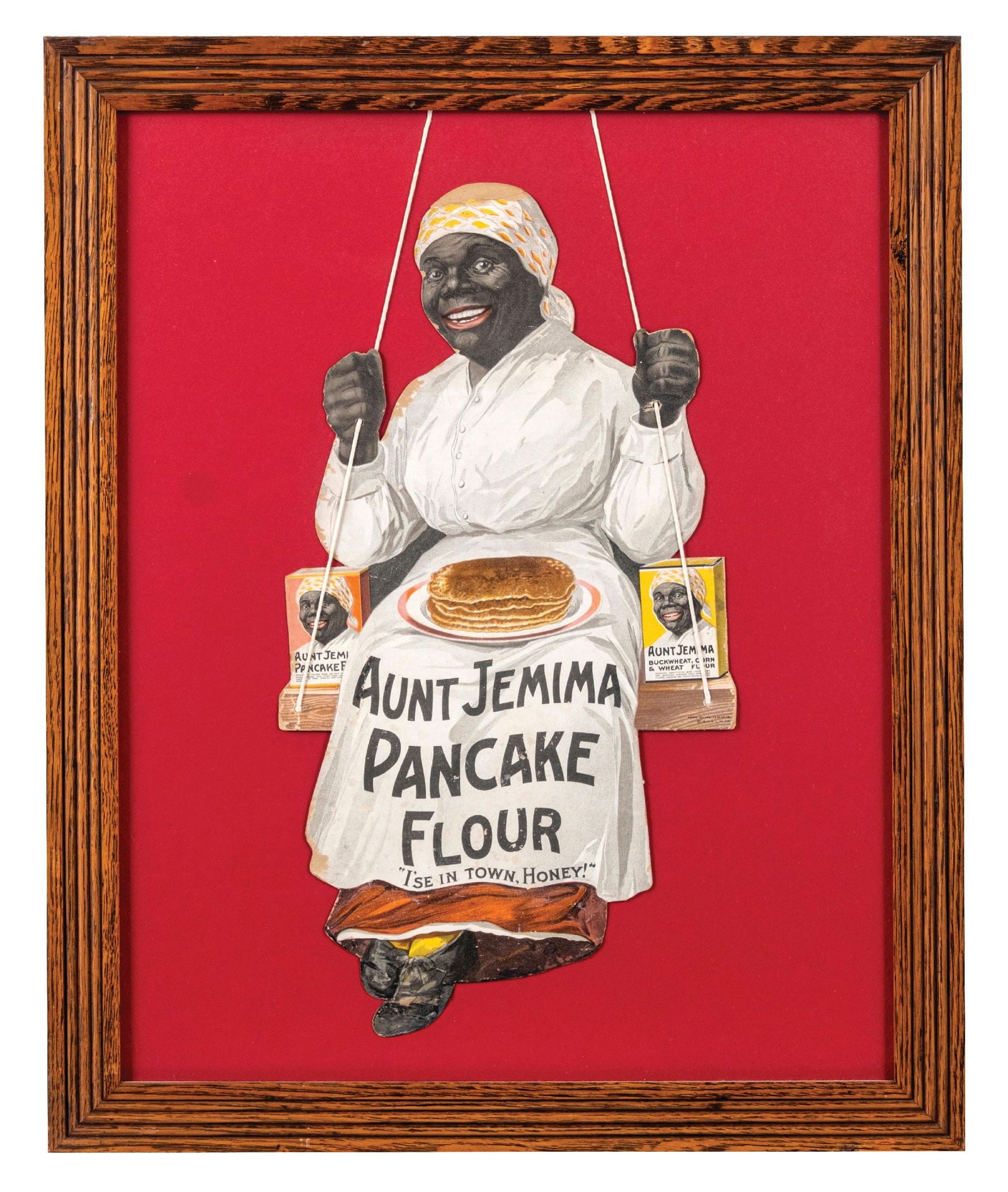 FRAMED CARDSTOCK ADVERTSING HANGER FOR AUNT JEMIMA PANCAKE FLOUR (1 of 2)