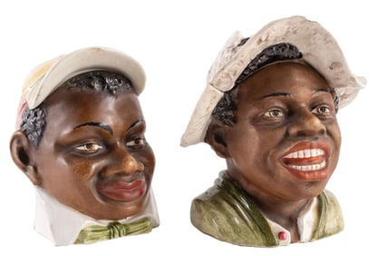 PAIR OF PORCELAIN TOBACCO CANISTERS