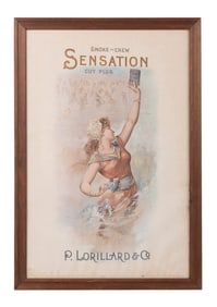 P. LORILLARD & CO. SENSATIONS CUT PLUG LITHOGRAPH