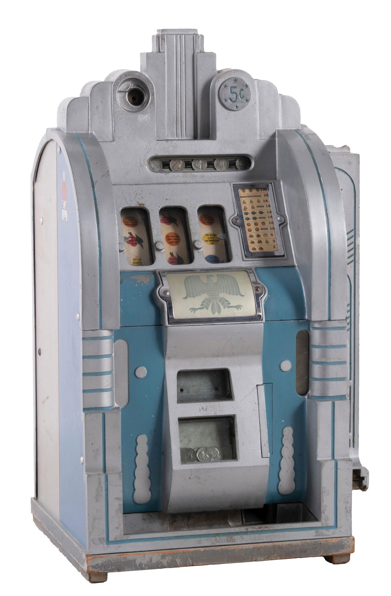 5¢ MILLS NOVELTY CO. EXTRAORDINARY "SILENT" SLOT MACHINE WITH SIDE VENDER (1 of 6)