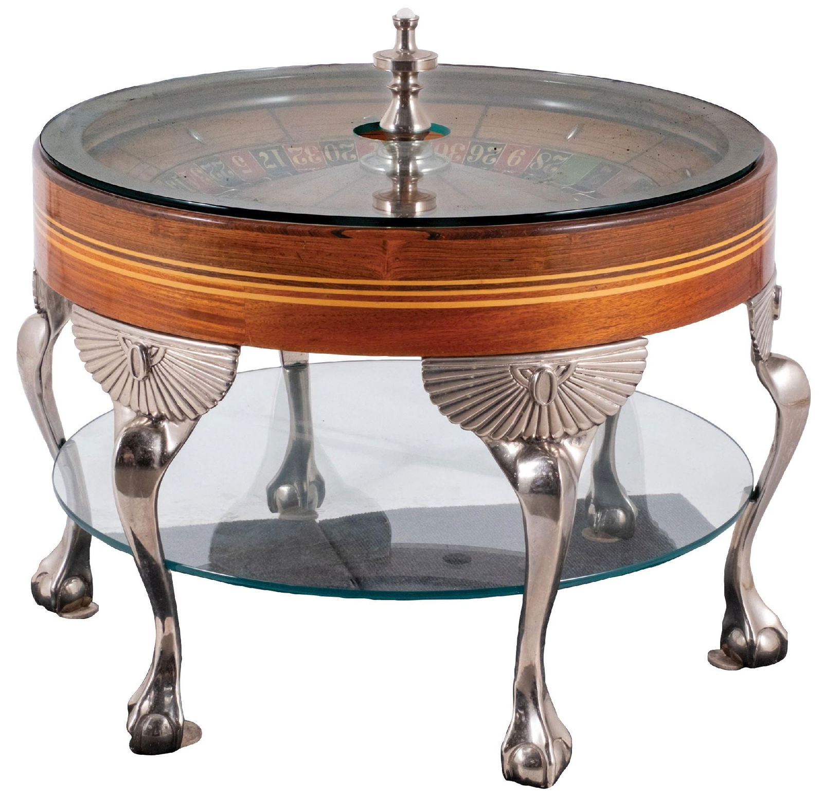 ANTIQUE F. GROTE & CO. ROULETTE WHEEL COFFEE TABLE (1 of 5)