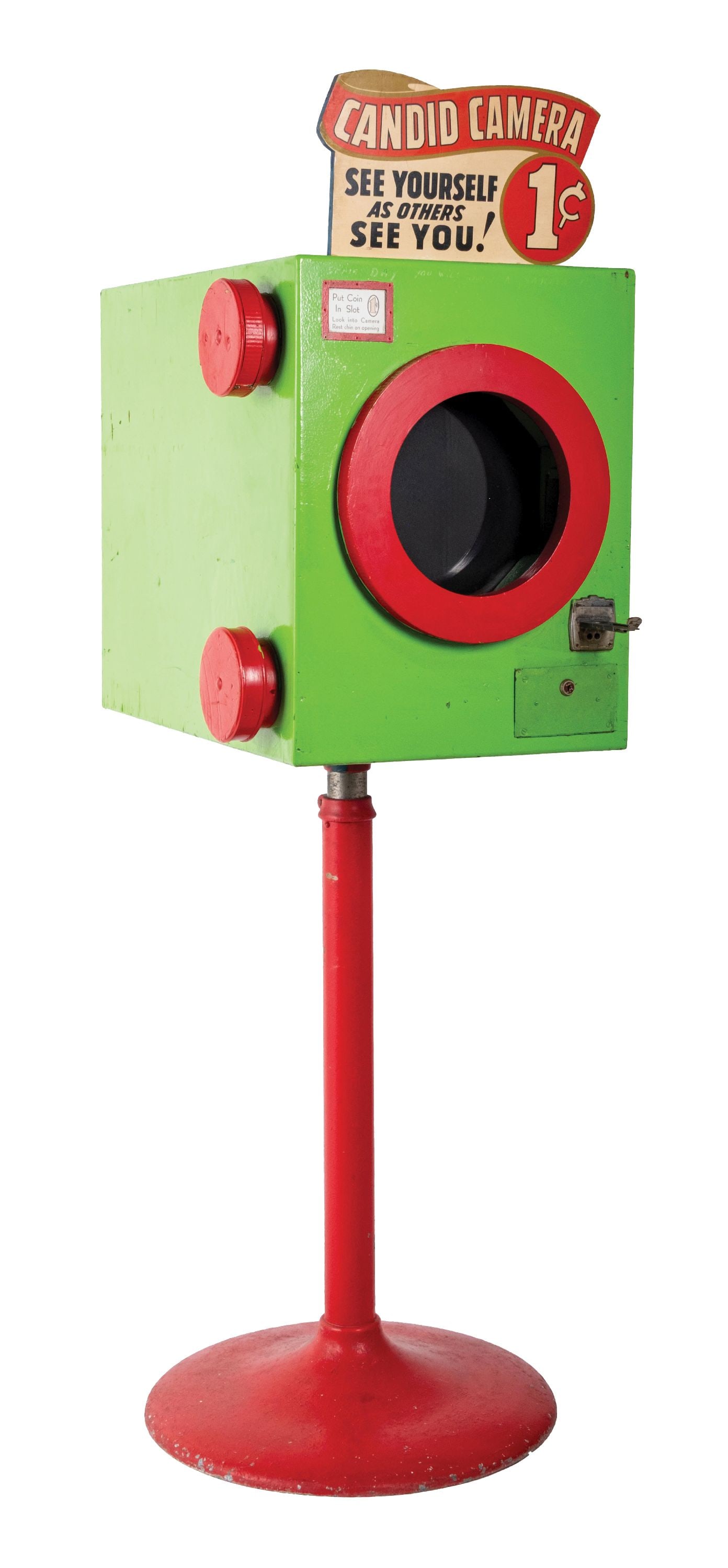 1¢ EXHIBIT SUPPLY CO. CANDID CAMERA ARCADE MACHINE (1 of 5)