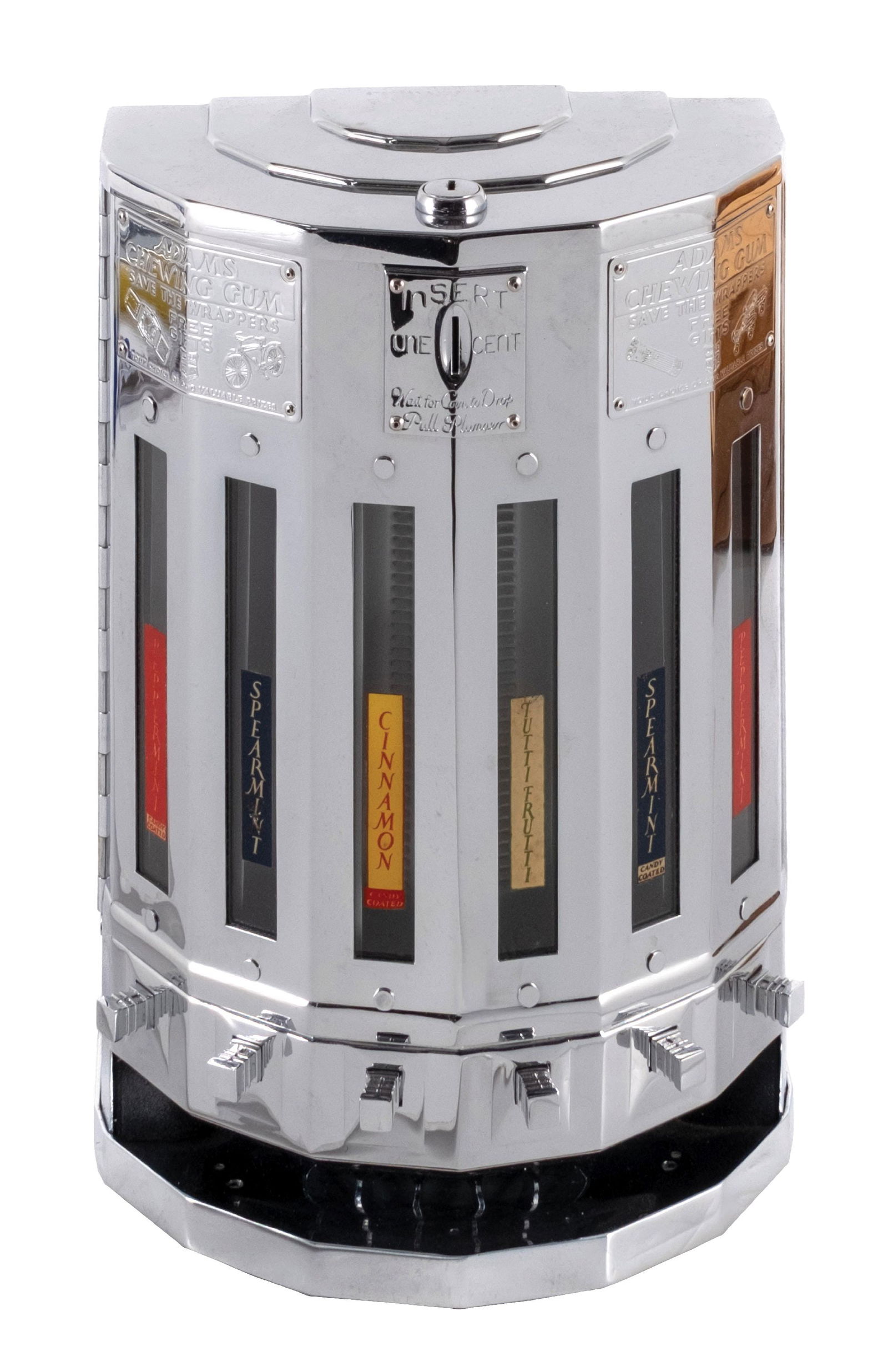 1¢ ADAMS CHEWING GUM TAB GUM WALL MOUNT VENDING MACHINE (1 of 6)