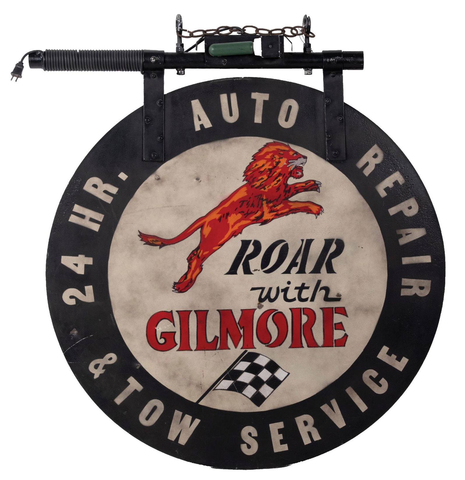 PAINTED TIN DOUBLE-SIDED GILMORE SERVICE SIGN (1 of 2)