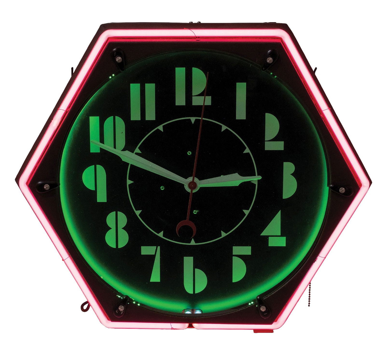 FULLY RESTORED TWO-COLOR NEON CLOCK (1 of 3)