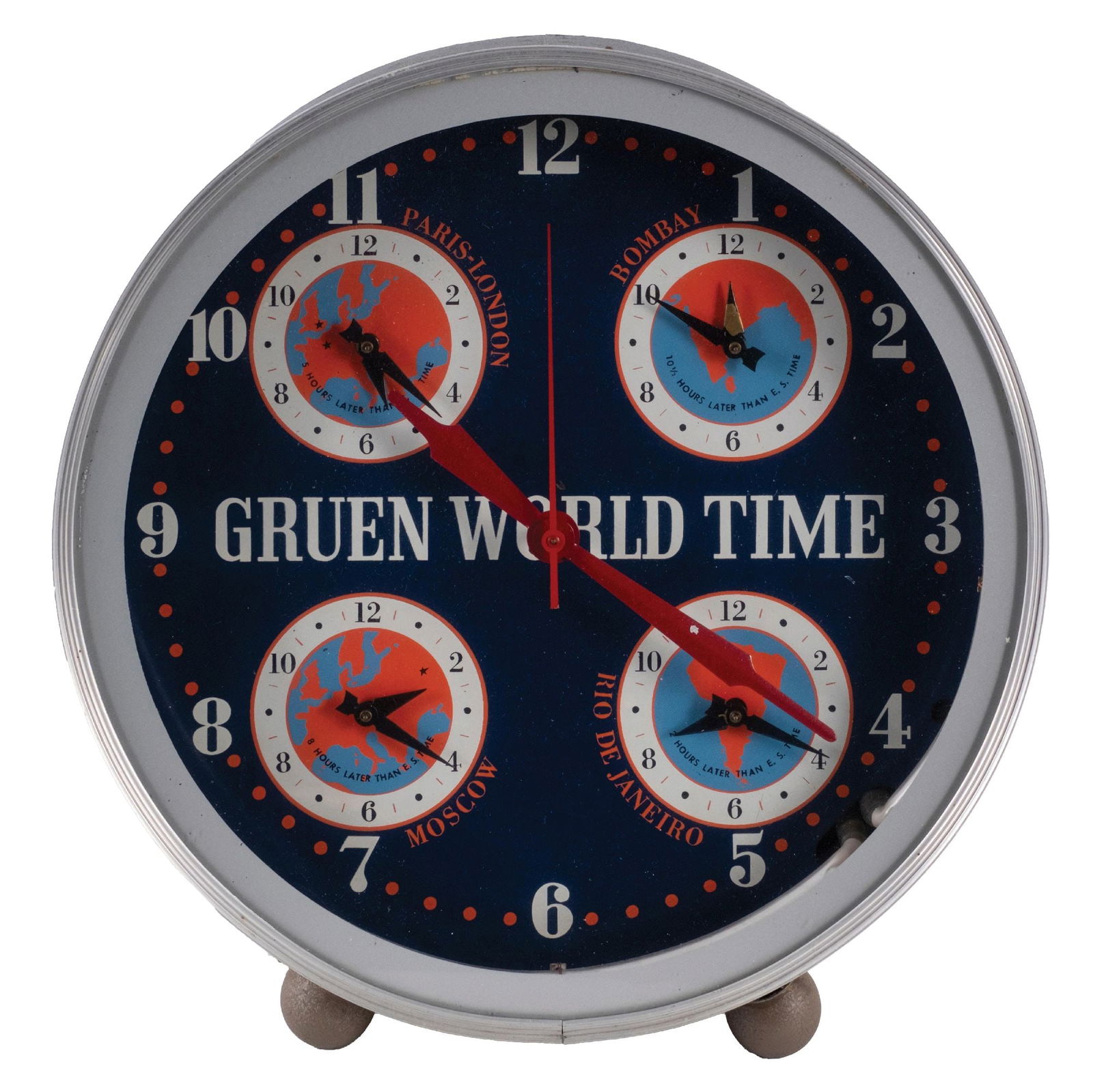 GRUEN WORLD TIME NEON CLOCK (1 of 2)