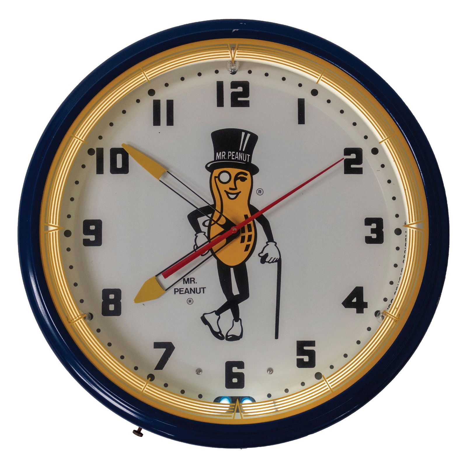 NABISCO BRAND MR. PEANUT NEON CLOCK (1 of 3)