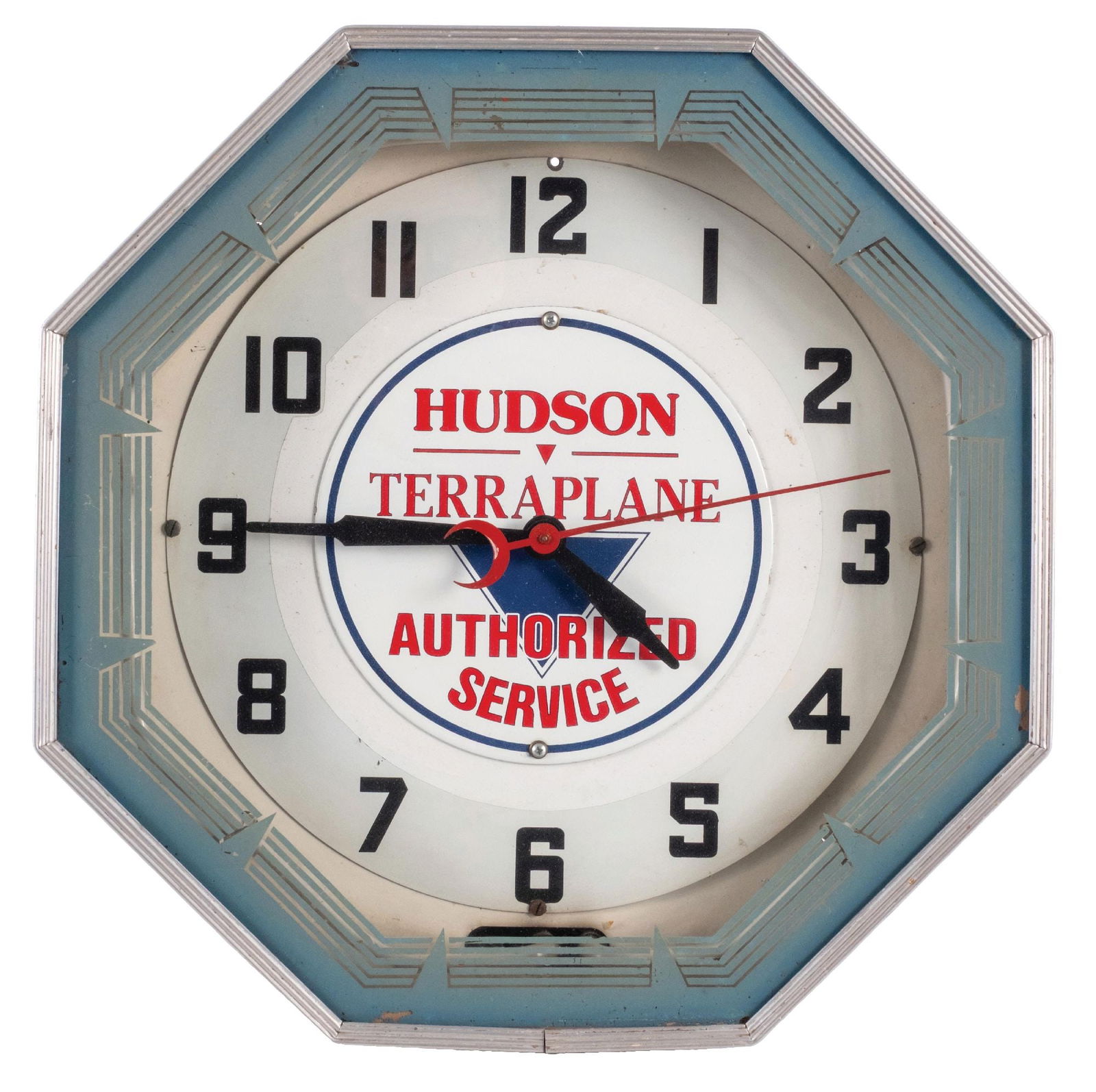HUDSON TERRAPLANE OCTAGON NEON CLOCK (1 of 2)