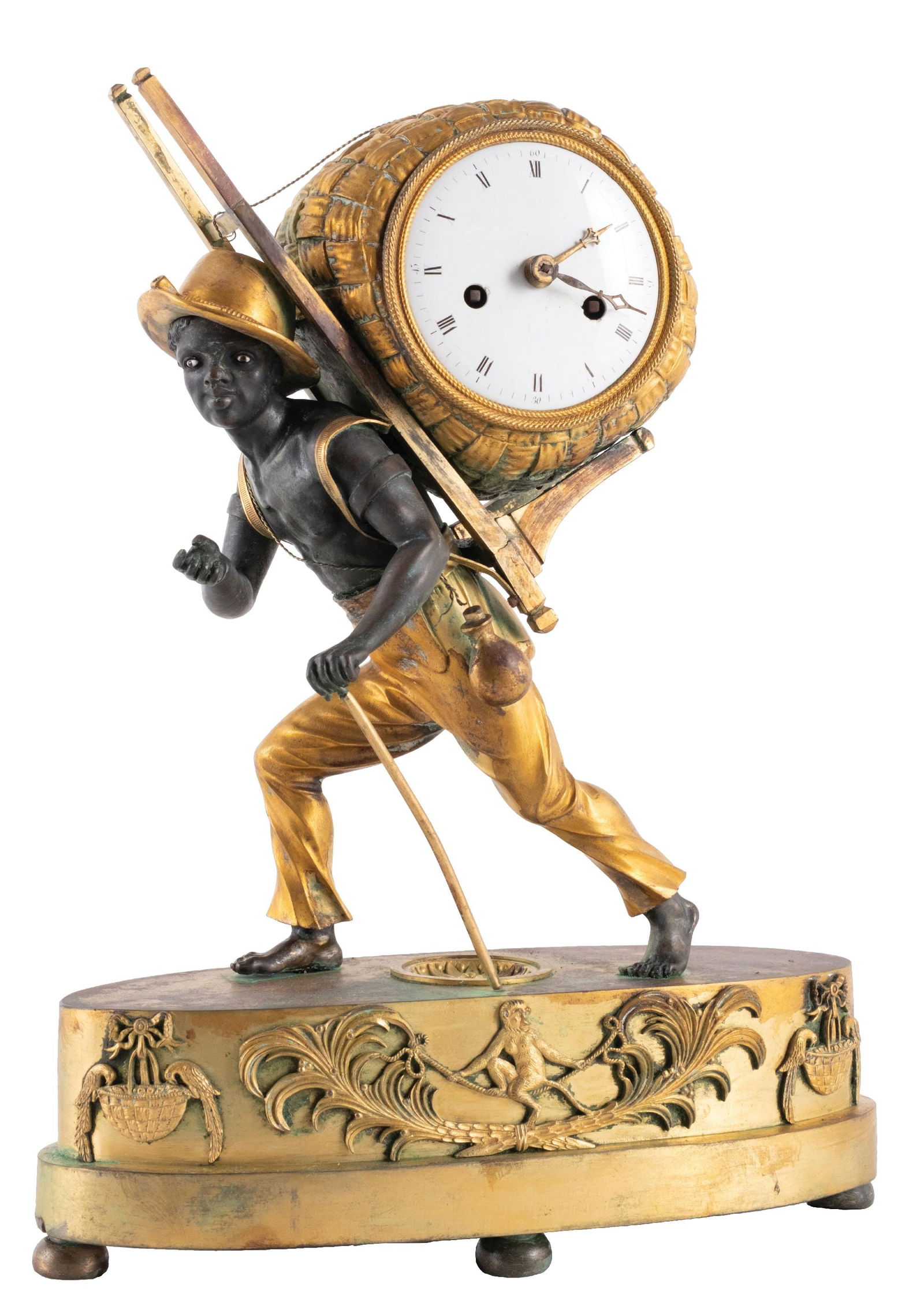 FRENCH FIGURAL “PORTER” MANTEL CLOCK, CA. 1880 (1 of 5)