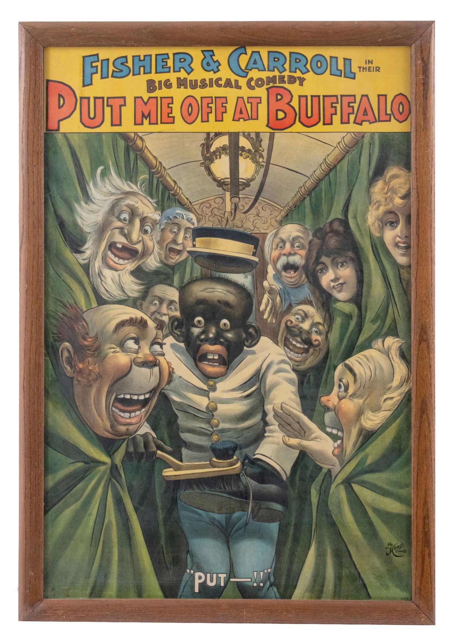 FRAMED POSTER ADVERTISEMENT FOR THE MUSICAL COMEDY "PUT ME OFF AT BUFFALO" (1 of 3)