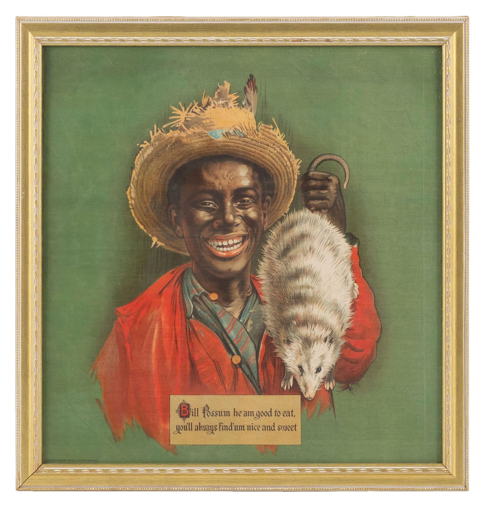 BLACK AMERICANA BILL POSSUM LITHOGRATH ON TEXTILE ADVERTISING (1 of 2)
