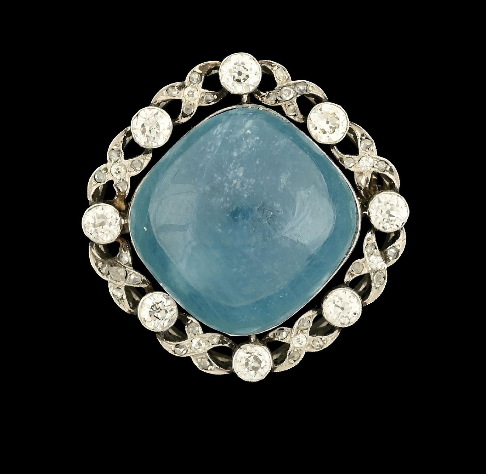 ANTIQUE CARTIER PLATINUM AQUAMARINE & DIAMOND BROOCH W/ APPRAISAL (1 of 3)