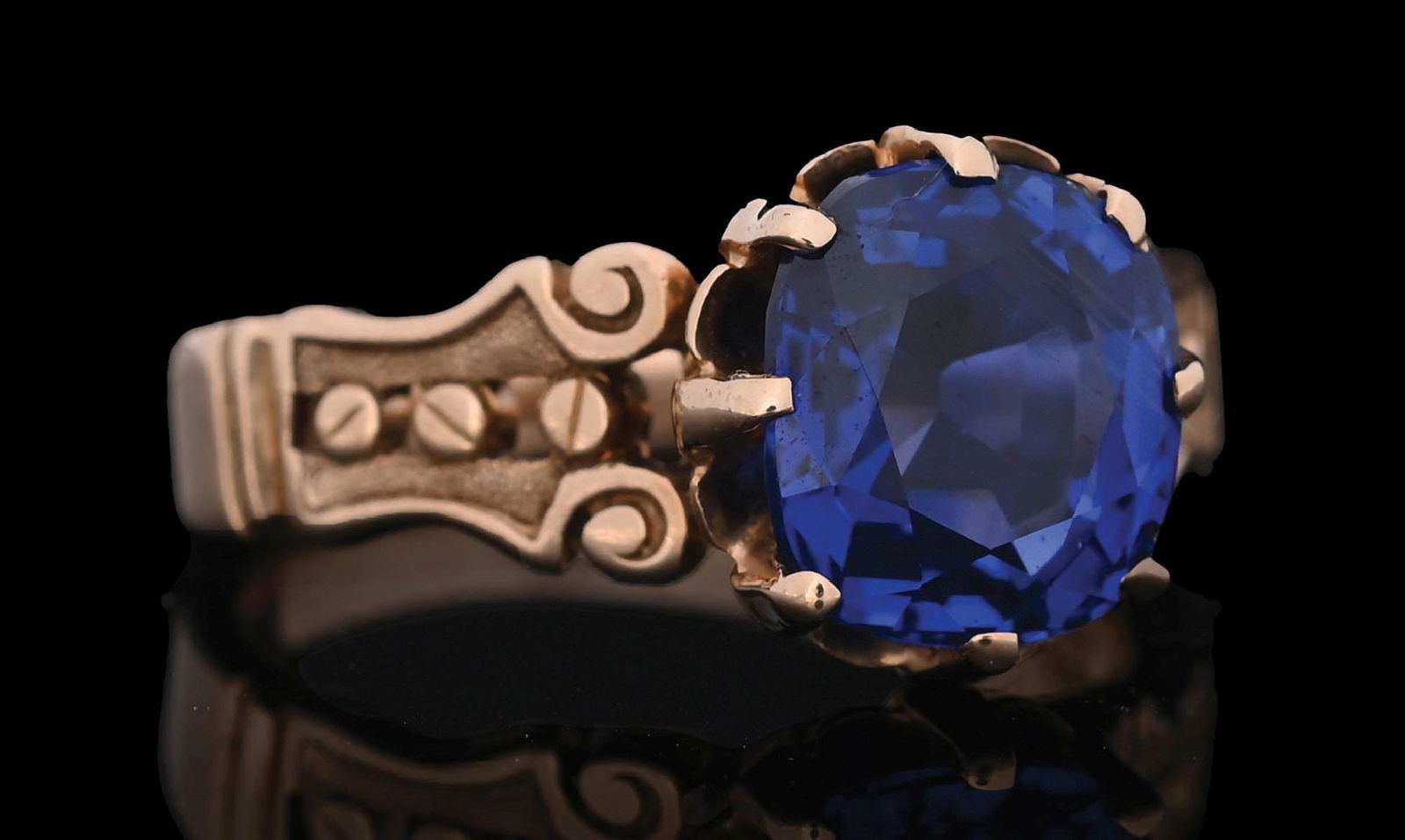 18K GOLD BURMESE SAPPHIRE RING W/ AGL REPORT (1 of 8)