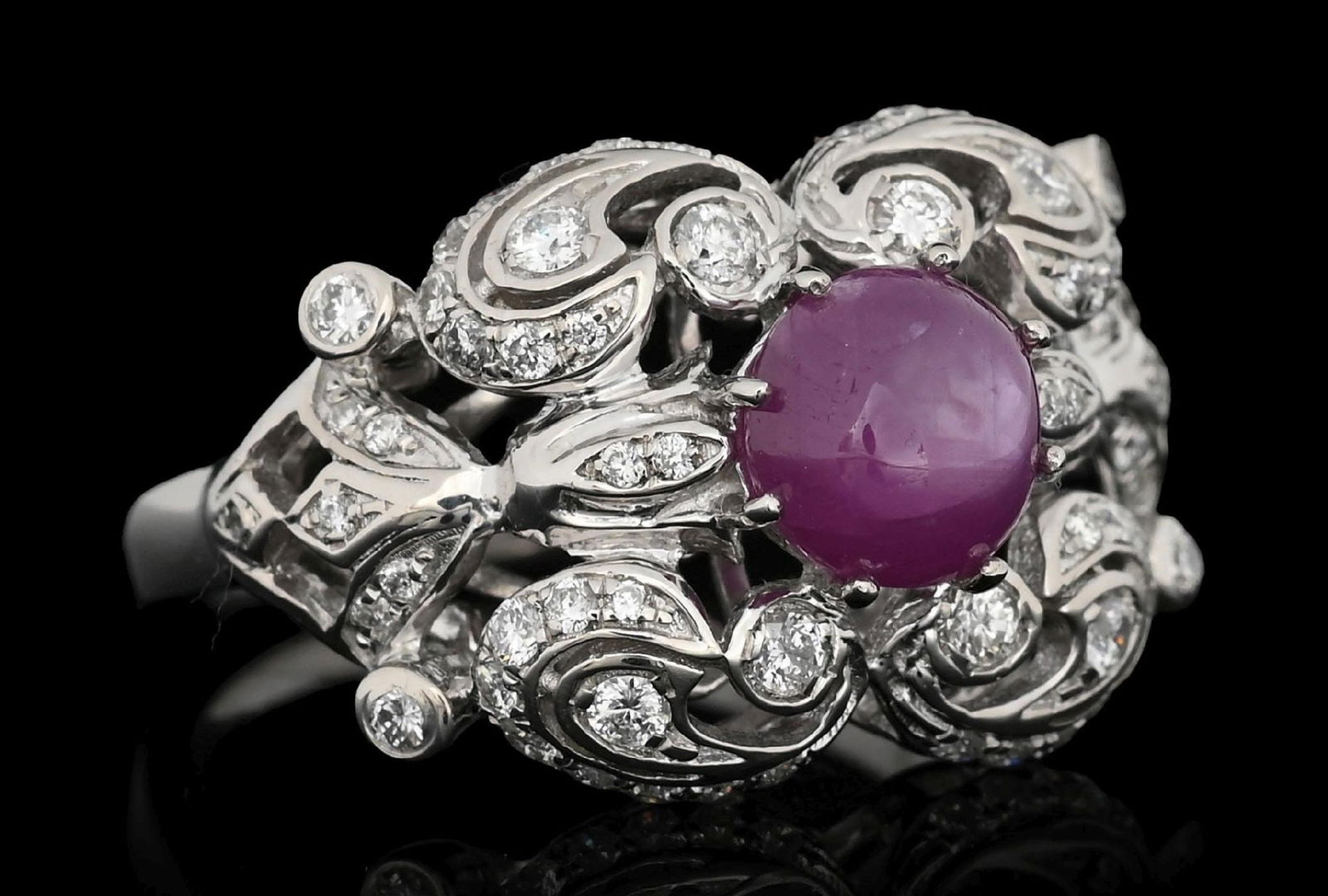 PLATINUM RUBY & DIAMOND RING W/ APPRAISAL (1 of 7)