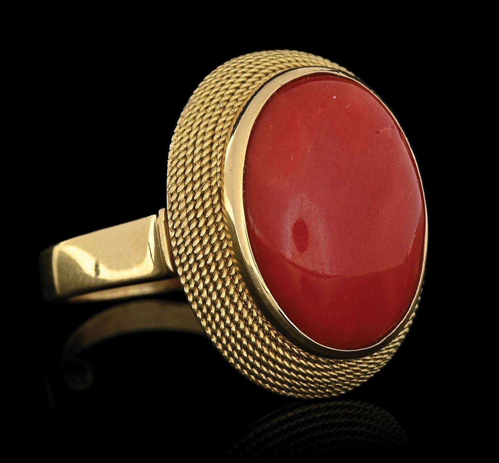 18K GOLD CORAL RING W/ APPRAISAL (1 of 7)