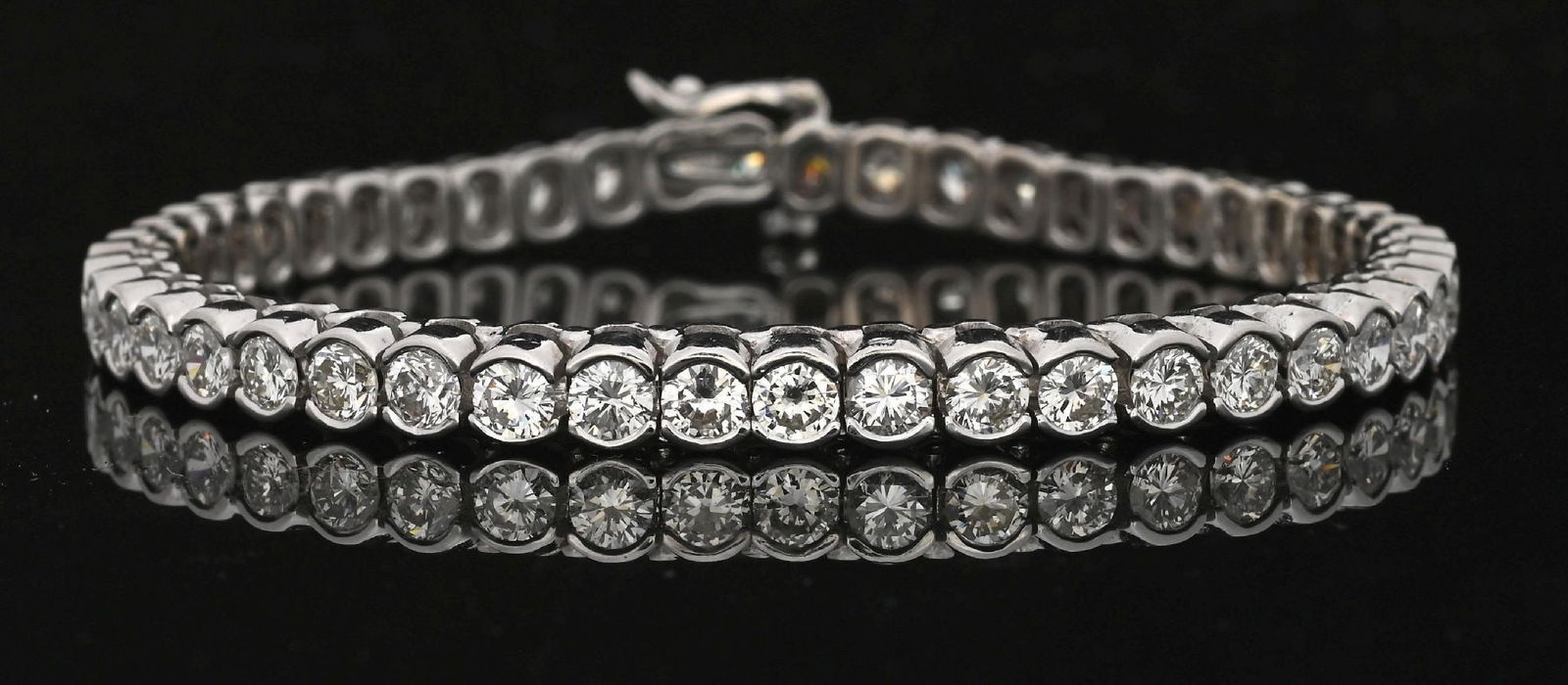 14K WHITE GOLD 9CTW DIAMOND TENNIS BRACELET (1 of 9)