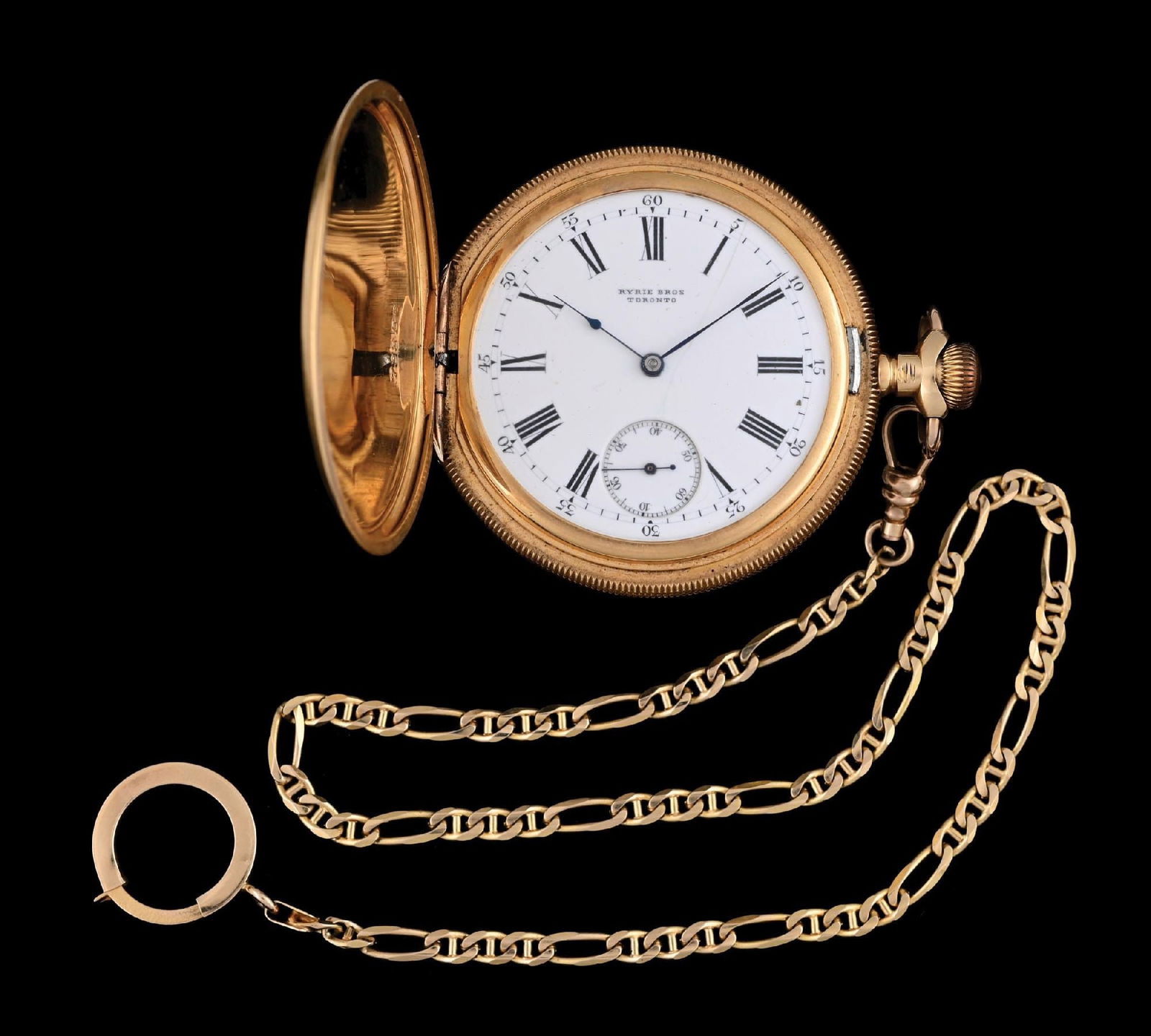 18K GOLD PATEK PHILIPPE PRIVATE LABEL H/C POCKET WATCH W/ CHAIN (1 of 8)