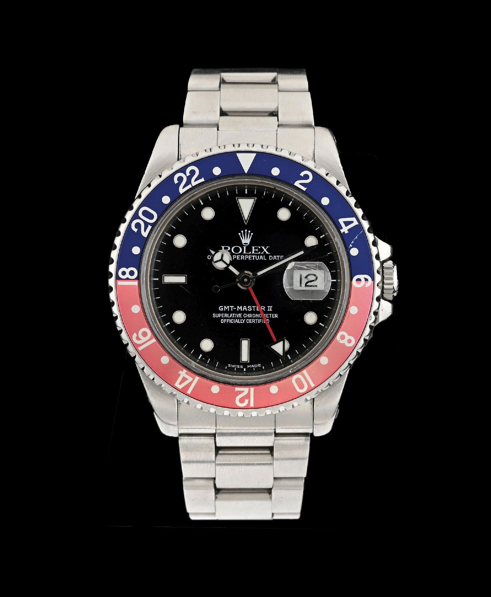 STAINLESS STEEL ROLEX GMT MASTER II "PEPSI" WRISTWATCH, REF. 16710 (1 of 6)