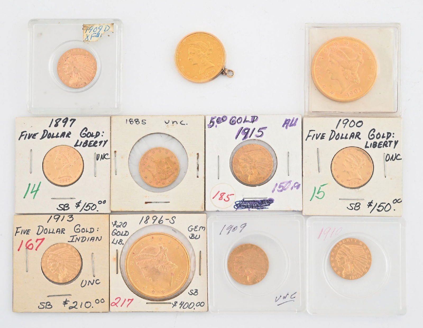 LARGE LOT OF GOLD COINS (1 of 2)