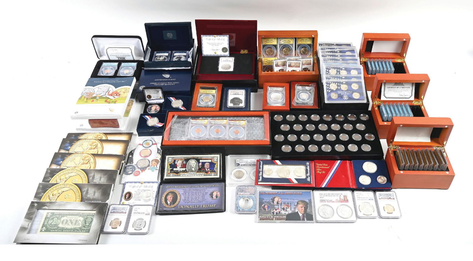 MASSIVE LOT OF VARIOUS GRADED COINS IN BOXES (1 of 1)