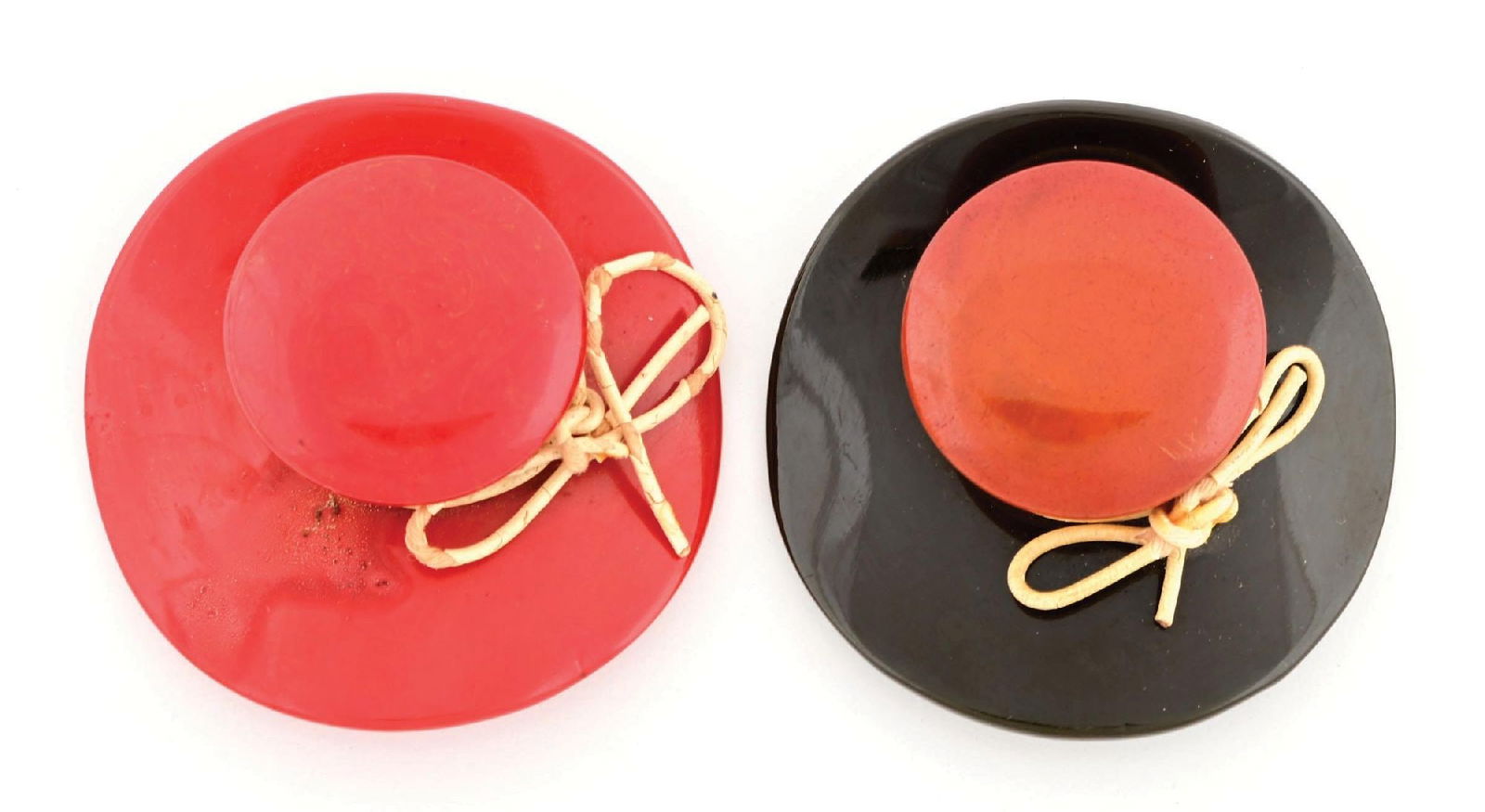 LOT OF 2: BAKELITE HAT BROOCHES (1 of 2)