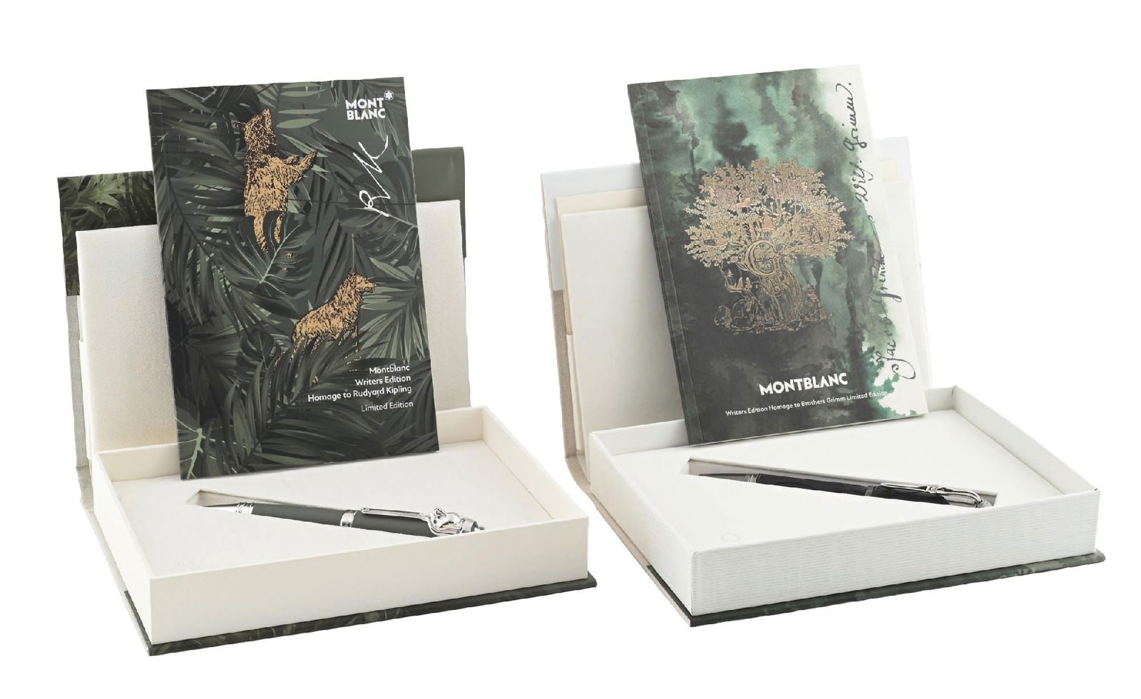 LOT OF 2: MONTBLANC WRITERS EDITION HOMAGE OF BROTHERS GRIMM & HOMAGE TO R. KIPLING PENS (1 of 9)