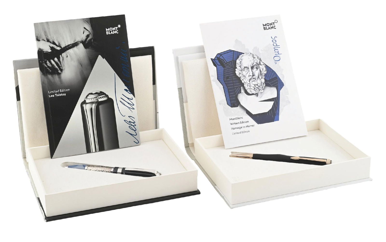 COLLECTION OF 2: MONTBLANC WRITERS EDITION HOMAGE TO HOMER & LIMITED EDITION LEO TOLSTOY PENS (1 of 10)