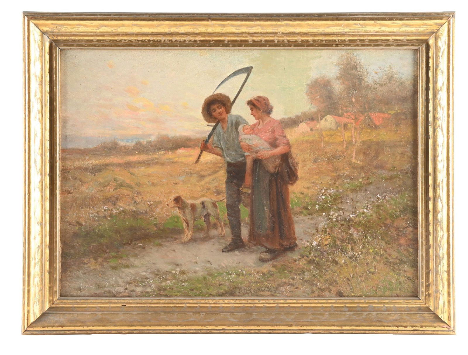 RETURNING HOME OIL ON PANEL PAINTING (1 of 4)