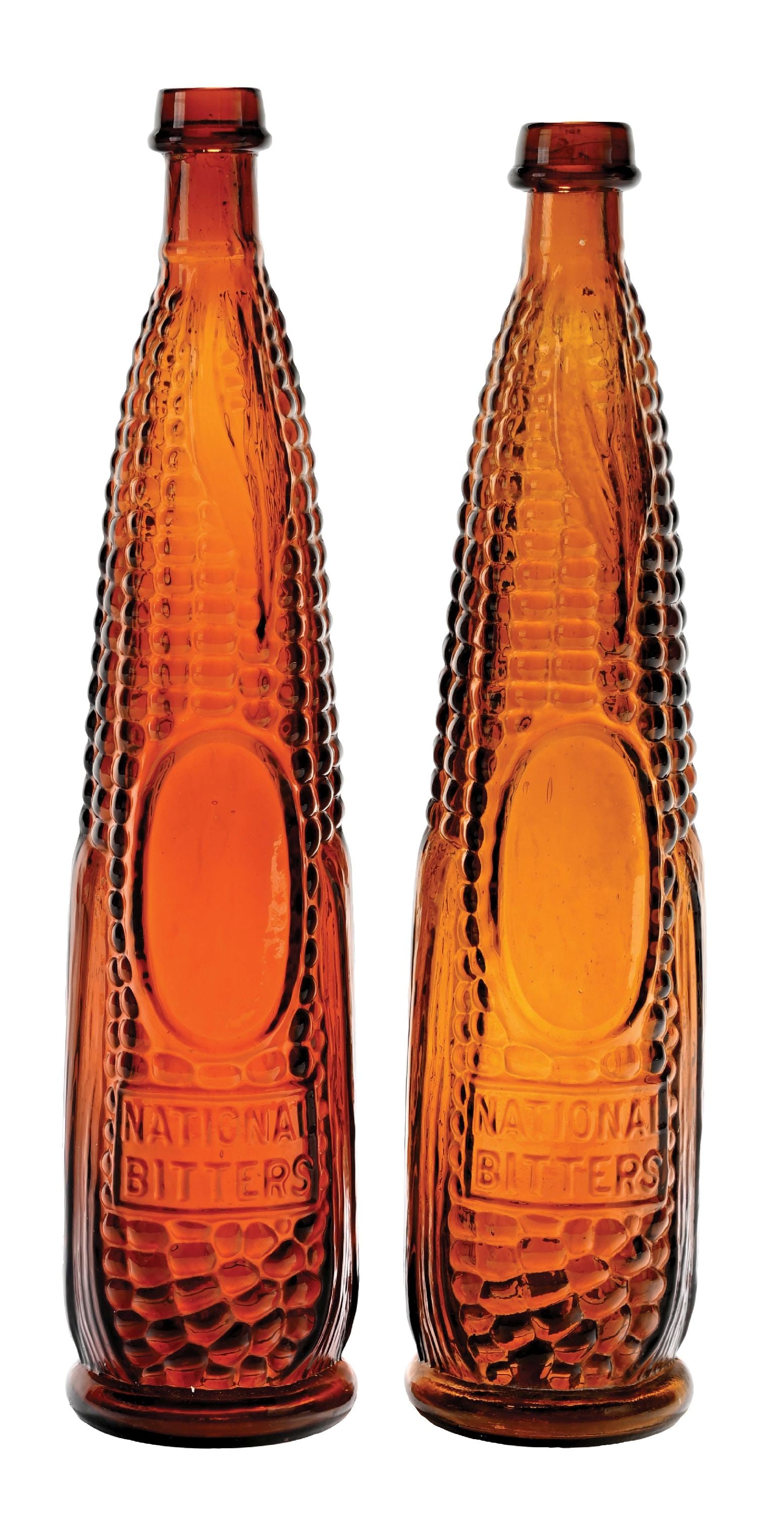 PAIR OF NATIONAL BITTERS FIGURAL EAR OF CORN BOTTLES (1 of 6)