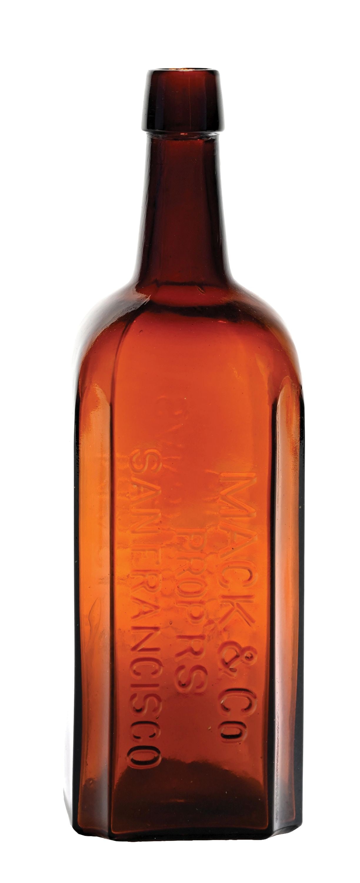 MACK'S SARSAPARILLA BITTERS EMBOSSED AMBER GLASS BOTTLE (1 of 5)