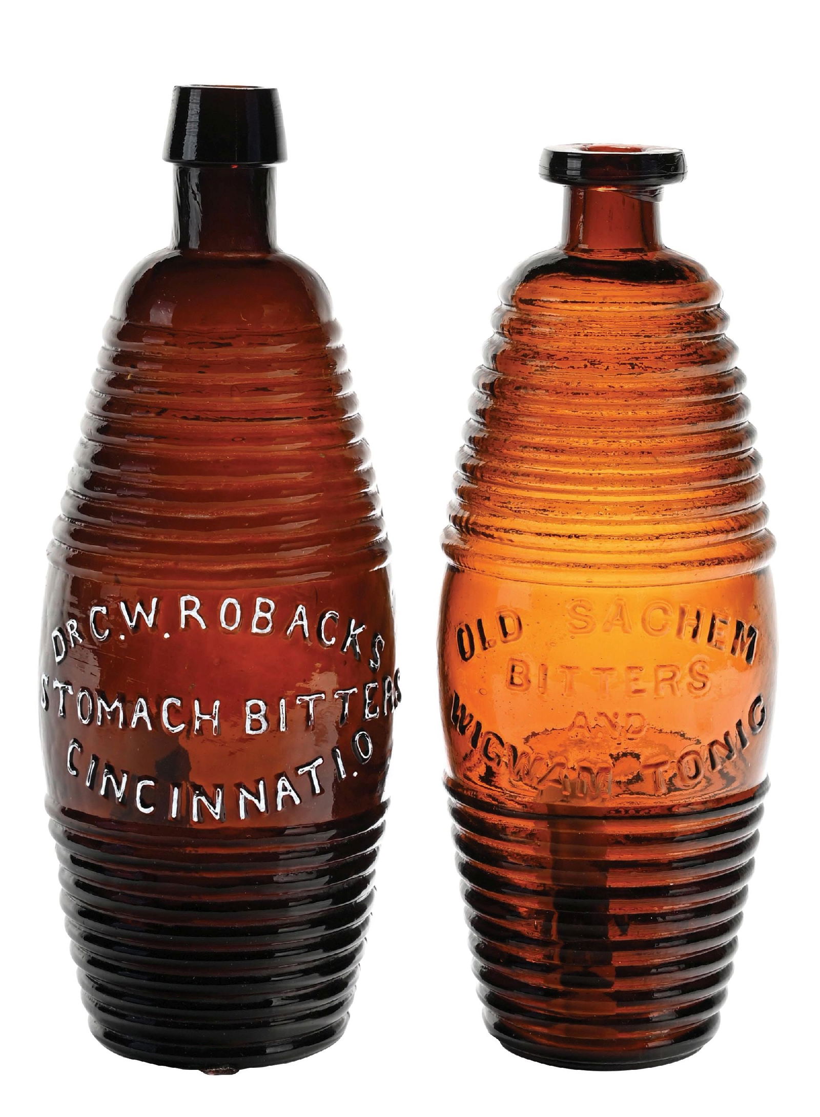 LOT OF 2: BARREL FORM BITTERS BOTTLES (1 of 6)