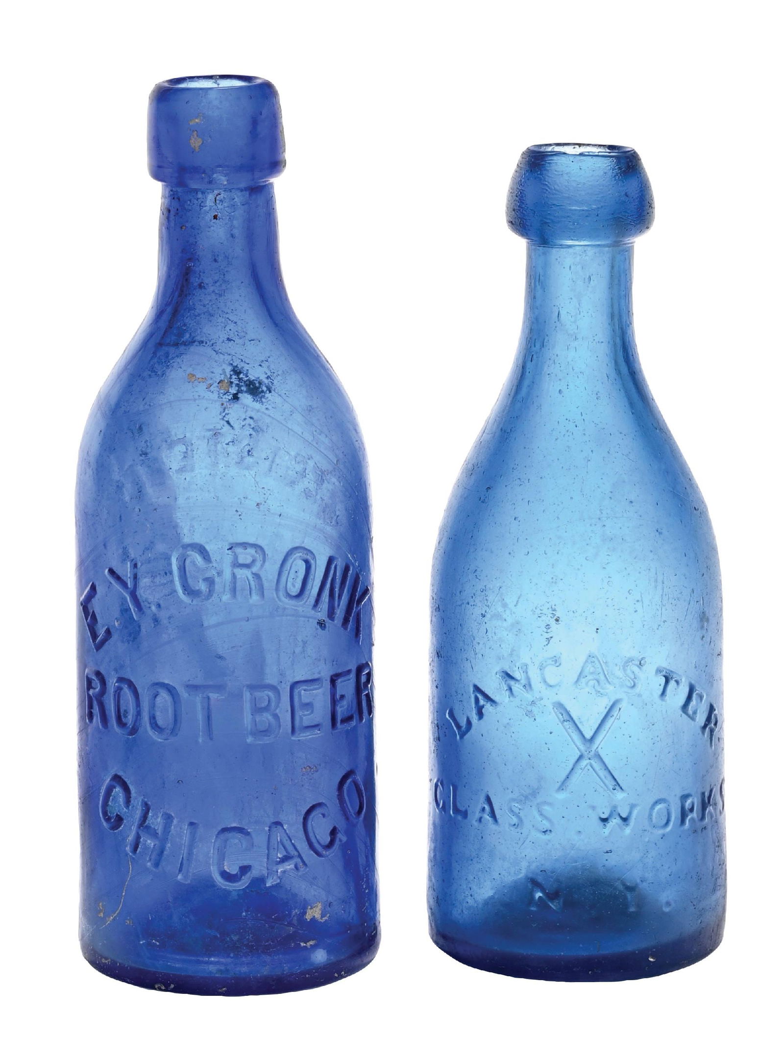 LOT OF 2: COBALT BLUE SODA BOTTLES (1 of 6)