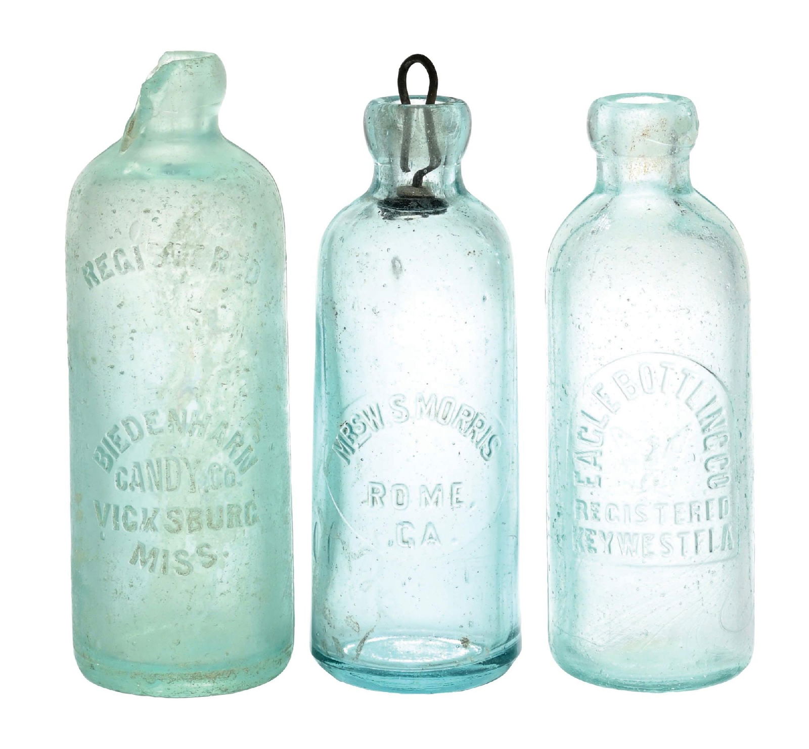 LOT OF 3: HUTCHINSON GLASS BOTTLES (1 of 7)