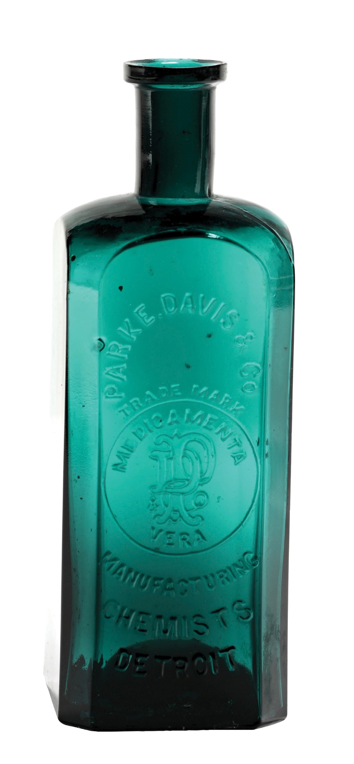 PARKE DAVIS & CO. DETROIT MEDICA MENTA VERA MEDICINE BOTTLE (1 of 5)