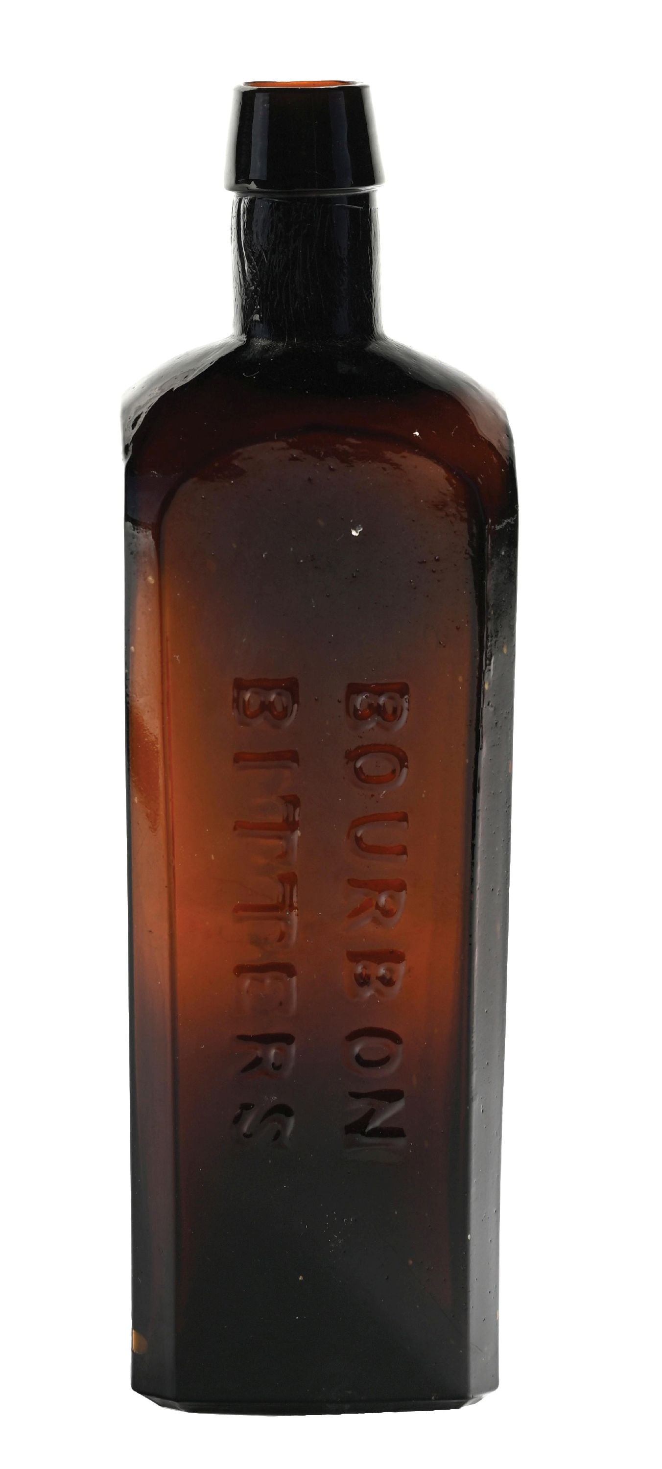 C.H. SWAIN'S BOURBON BITTERS EMBOSSED AMBER BOTTLE (1 of 5)