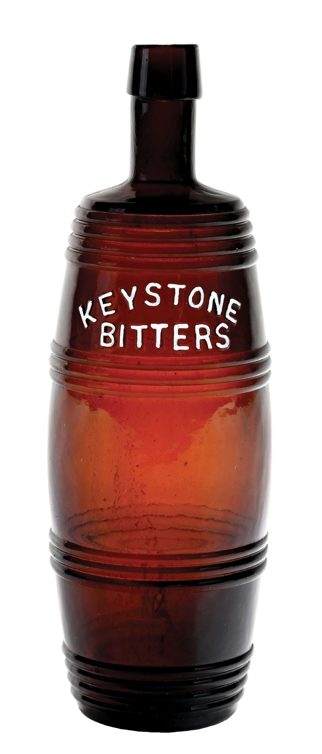 KEYSTONE BITTERS FIGURAL BARREL BOTTLE (1 of 5)