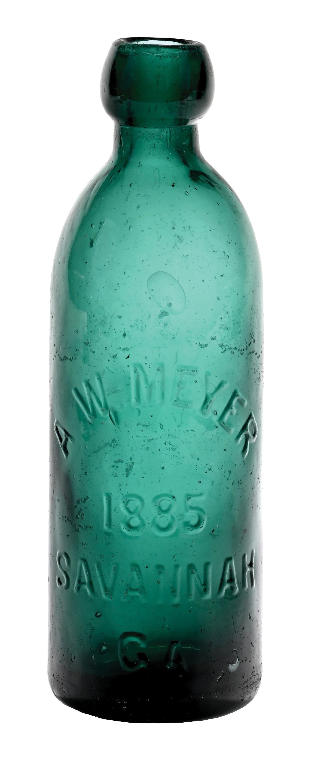 A. W. MEYER 1885 SAVANNAH GA. BLOB TOP BOTTLE (1 of 5)