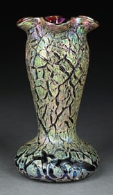 RINDSKOPF CRACKLE ART GLASS VASE