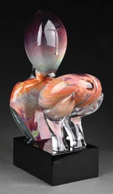 DINO ROSIN MURANO GLASS SCULPTURE "THE KISS"