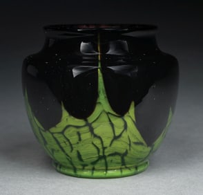 LOETZ PURPLE & SILVER/BLUE RARE TITANIA VASE WITH TINY BUBBLES