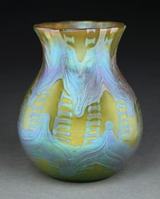 LOETZ IRIDESCENT GOLD & BLUE GLASS VASE