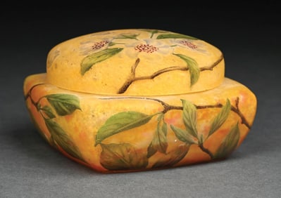 DAUM NANCY ART DECO COVERED GLASS BOX