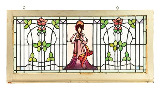VICTORIAN FIGURAL STAINED GLASS WINDOW