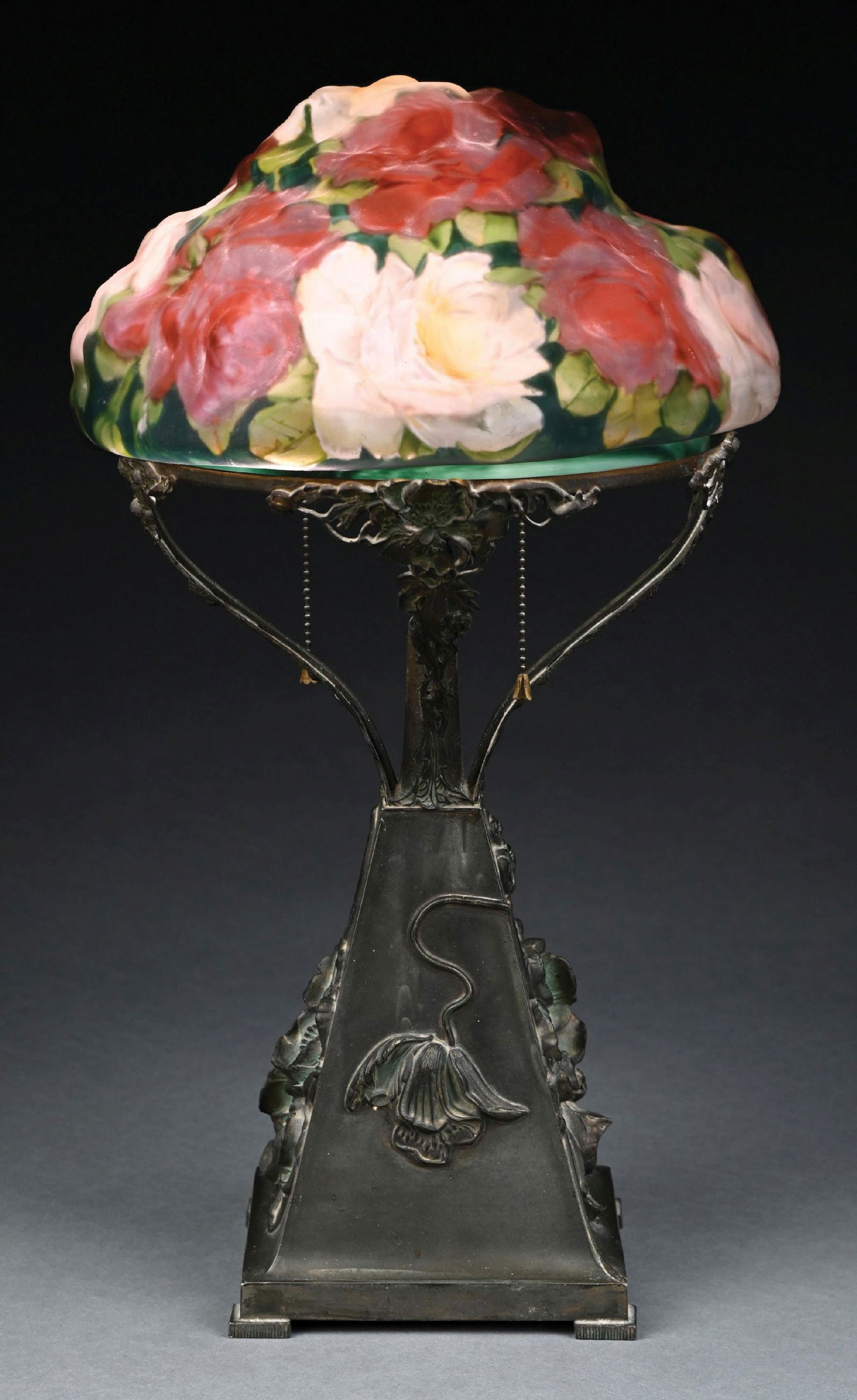 PAIRPOINT PUFFY ROSE TABLE LAMP (1 of 8)