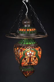 STAINED GLASS APOTHECARY HANGING LAMP