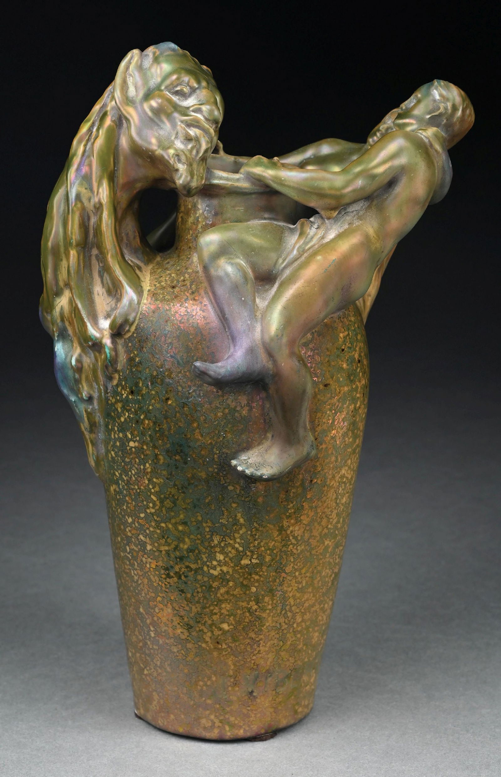 CLEMENT MASSIER IRIDIZED EARTHENWARE SYMBOLIST FRENCH ART NOUVEAU VASE (1 of 6)