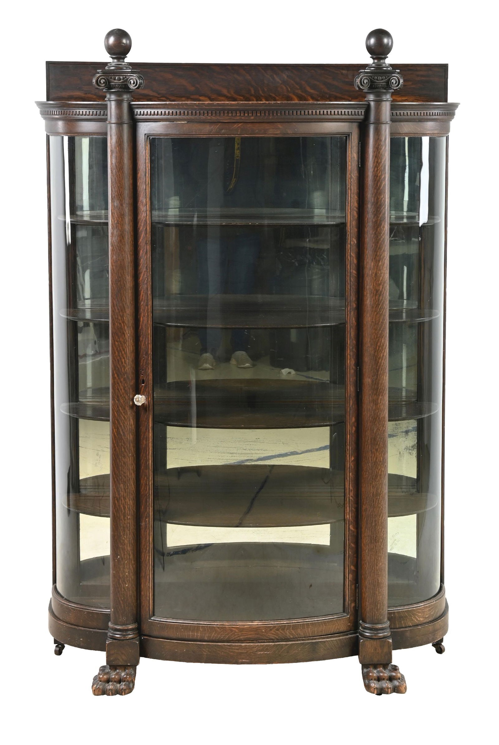 EARLY OAK CURIO CABINET (1 of 3)