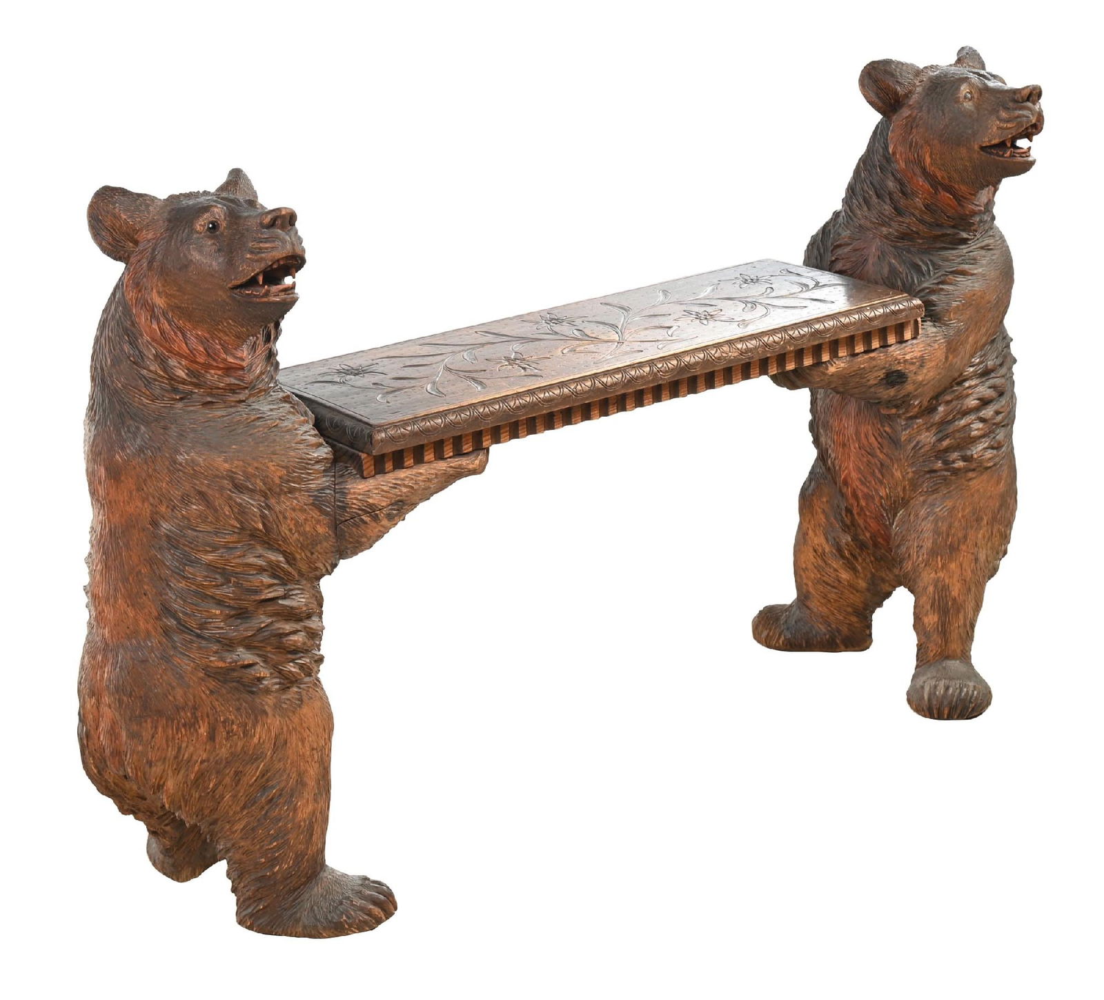 BLACK FOREST CARVED BEAR BENCH (1 of 5)